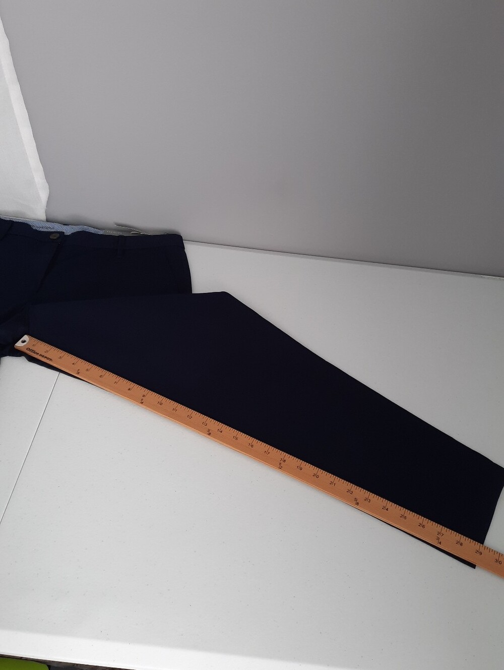 Talbots Solid Navy Blue Stretch Cotton Mid Rise Girlfriend Chino Pants size 12 - Picture 12 of 14
